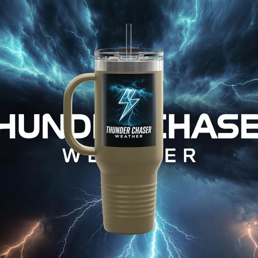 Thunder Chaser Weather 40oz Insulated Travel Mug — Storm Logo Tumbler