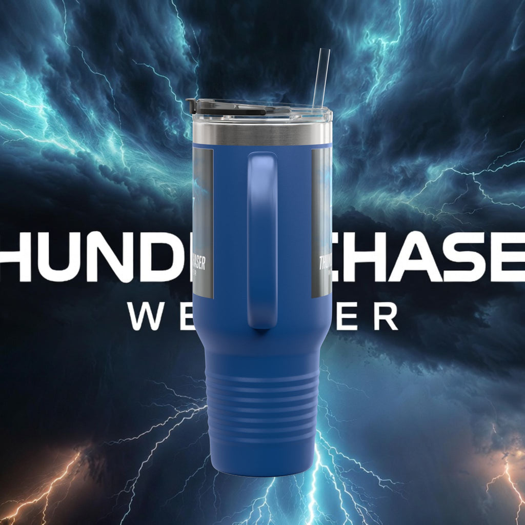 Thunder Chaser Weather 40oz Insulated Travel Mug — Storm Logo Tumbler