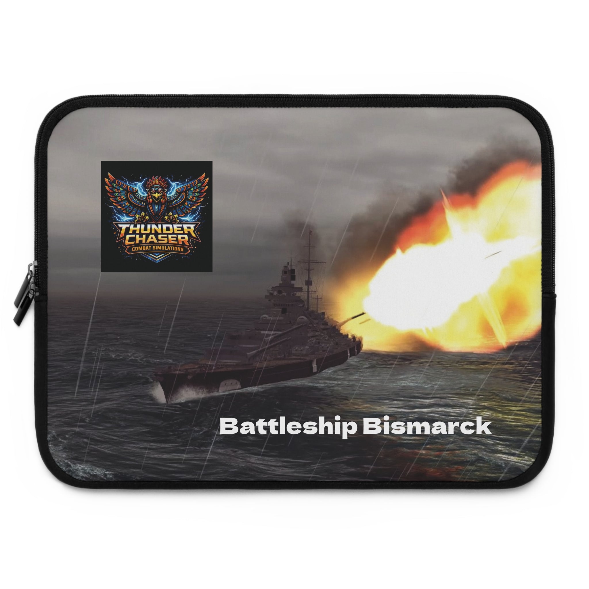Battleship Bismarck Laptop Sleeve — Thunder Chaser Combat Simulations Design