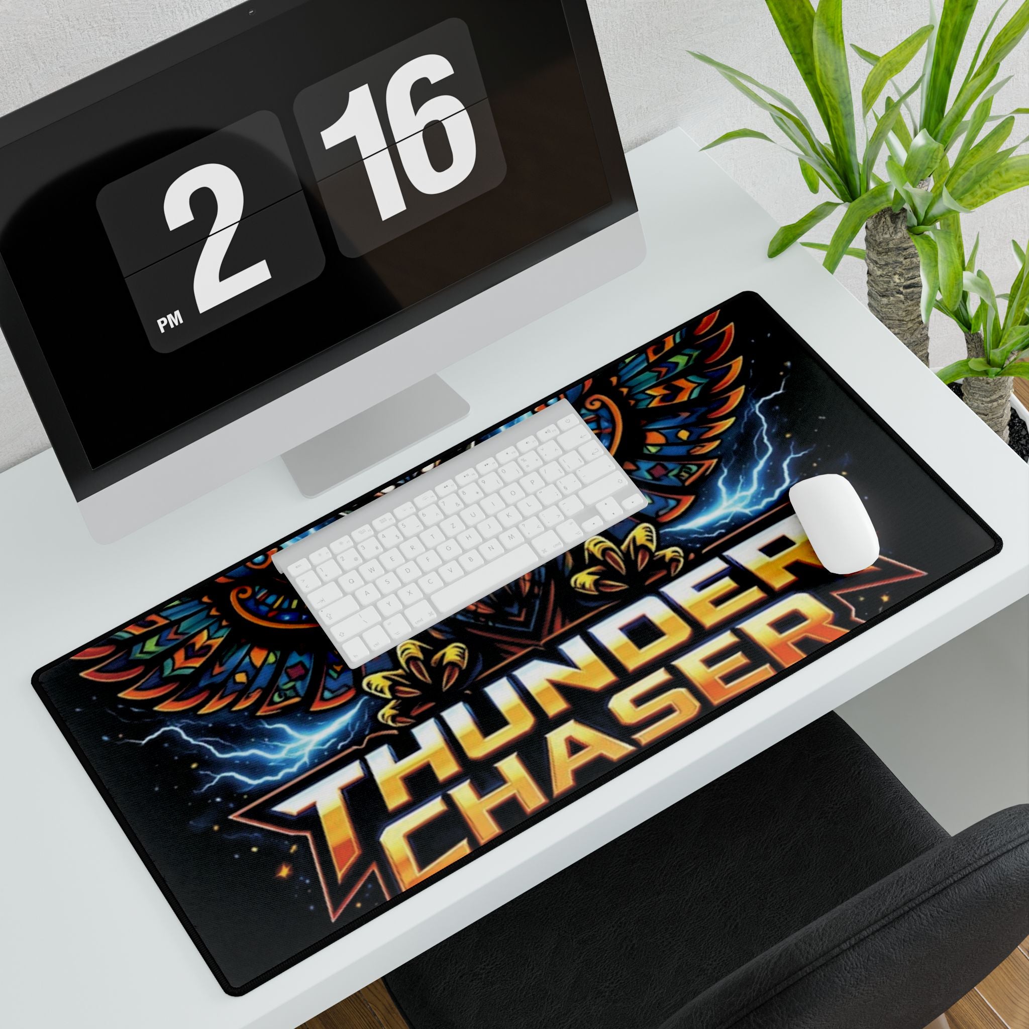 Thunder Chaser Combat Simulations Desk Mat | Thunderbird Gaming Mouse Pad 31.5×15.5"