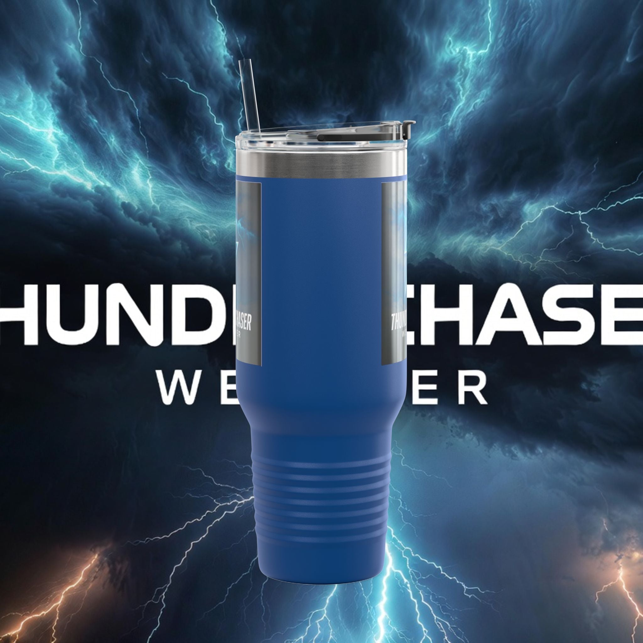 Thunder Chaser Weather 40oz Insulated Travel Mug — Storm Logo Tumbler