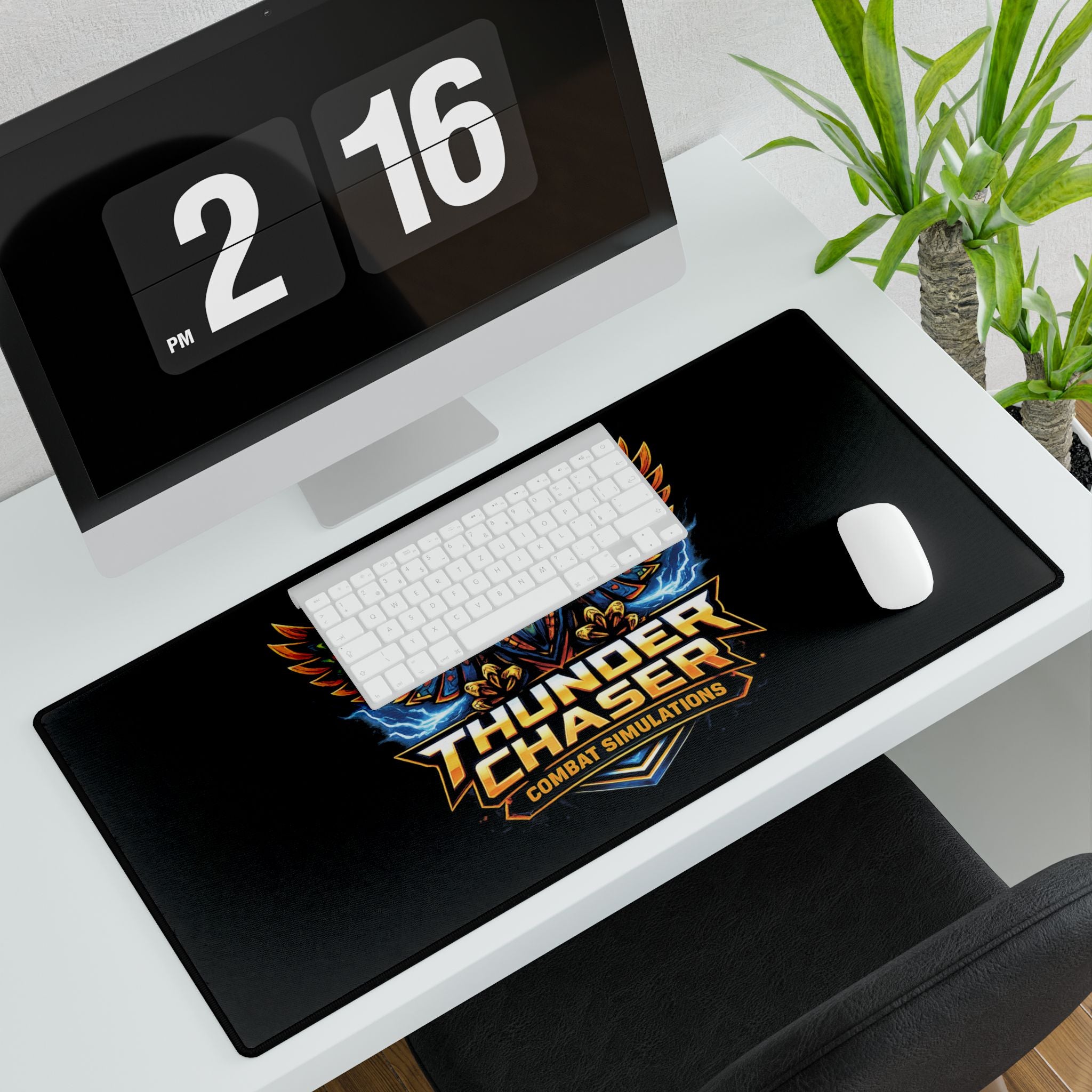 Thunder Chaser Combat Simulations Desk Mat | Thunderbird Gaming Mouse Pad 31.5×15.5"