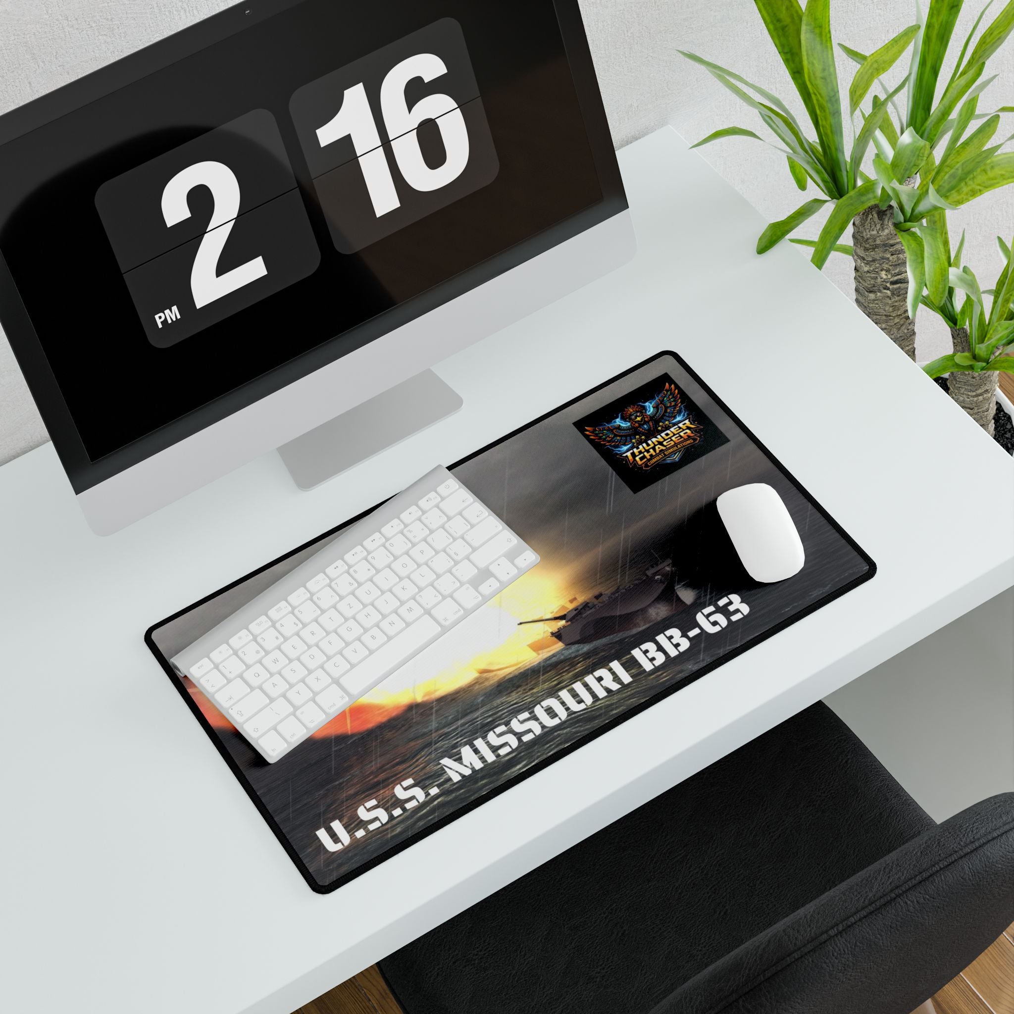 USS Missouri BB-63 Battleship Desk Mat – Thunder Chaser Combat Simulation Gaming Mouse Pad