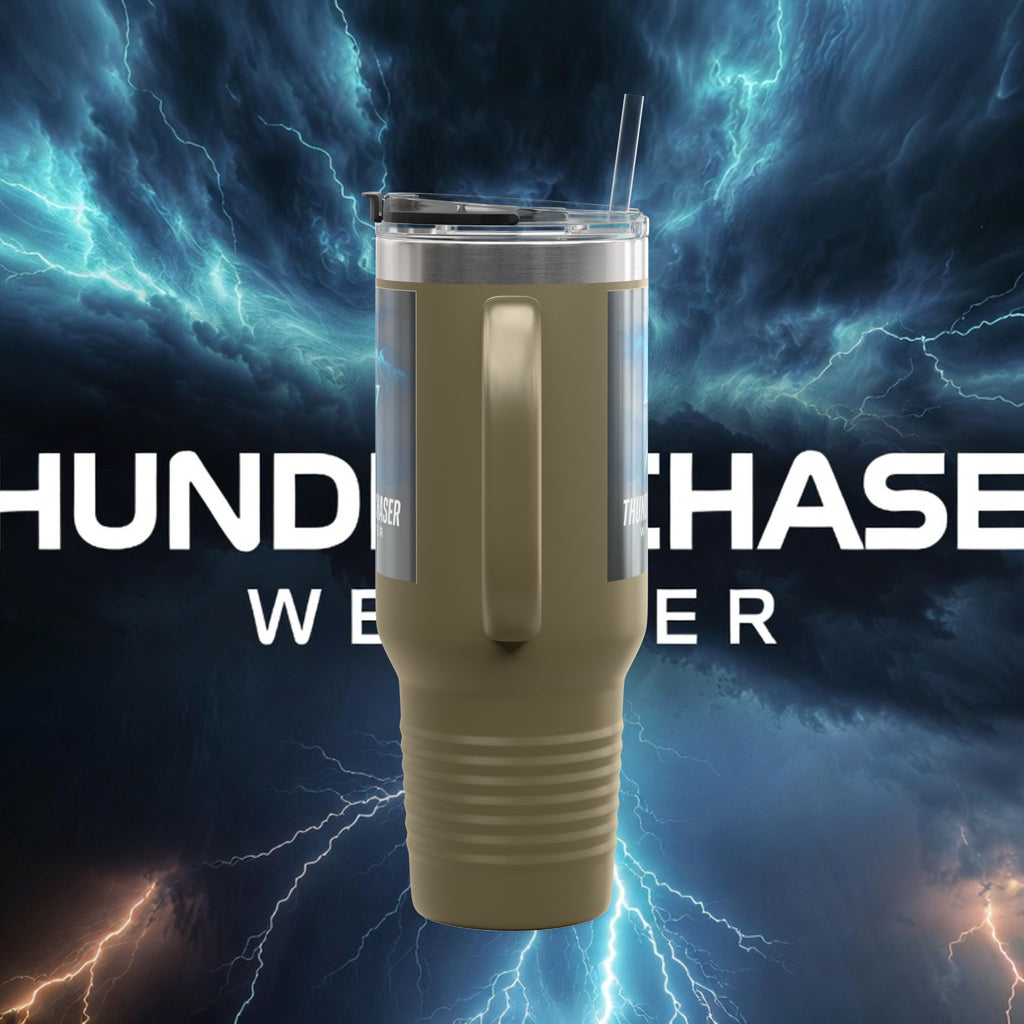 Thunder Chaser Weather 40oz Insulated Travel Mug — Storm Logo Tumbler