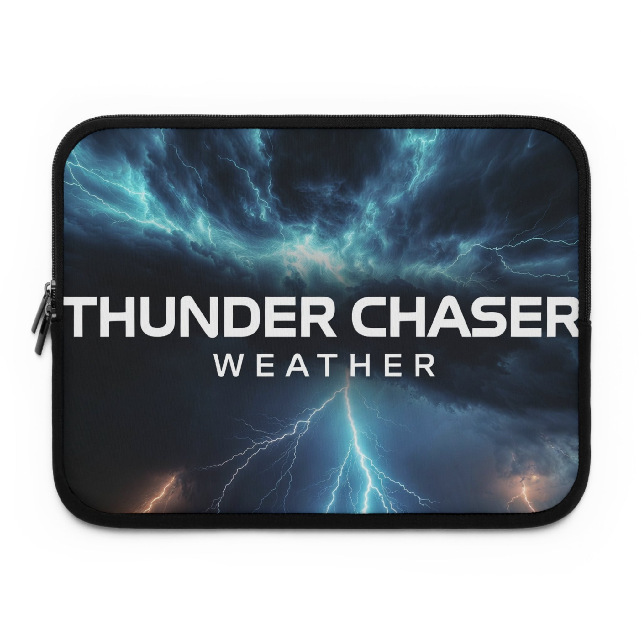 Thunder Chaser Weather Laptop Sleeve — Storm Lightning Weather Design