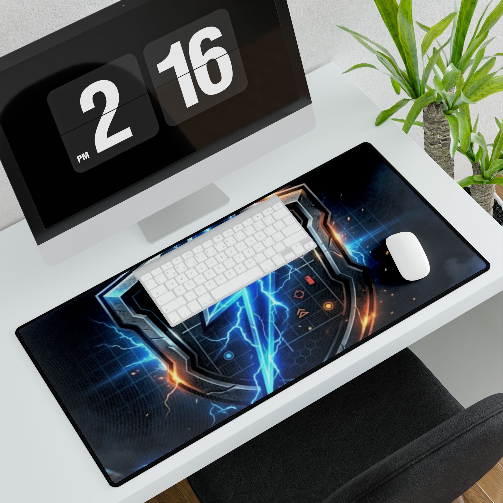Thunder Chaser Strategy Gaming Desk Mat | Strategy Shield RGB Mouse Pad 31.5×15.5"