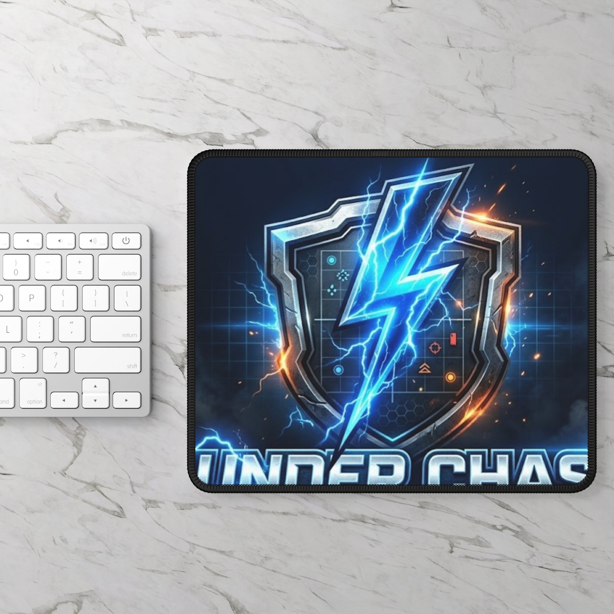 Thunder Chaser Strategy Gaming Mouse Pad | Lightning Shield Esports Desk Mat 9"×7"