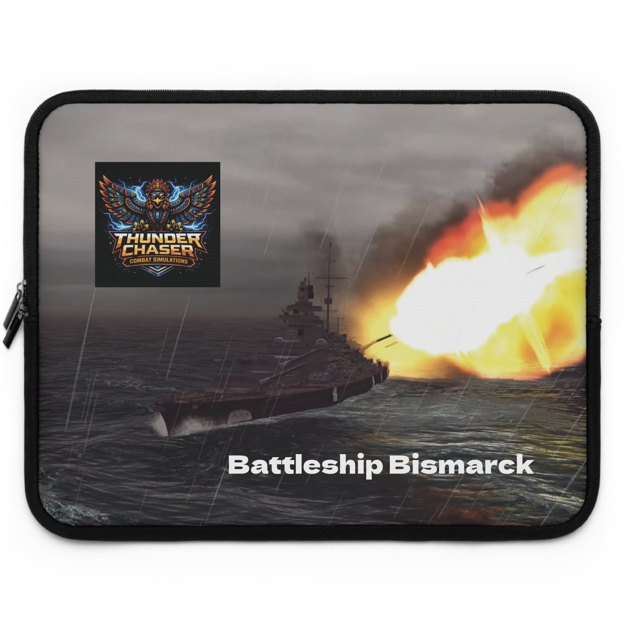 Battleship Bismarck Laptop Sleeve — Thunder Chaser Combat Simulations Design