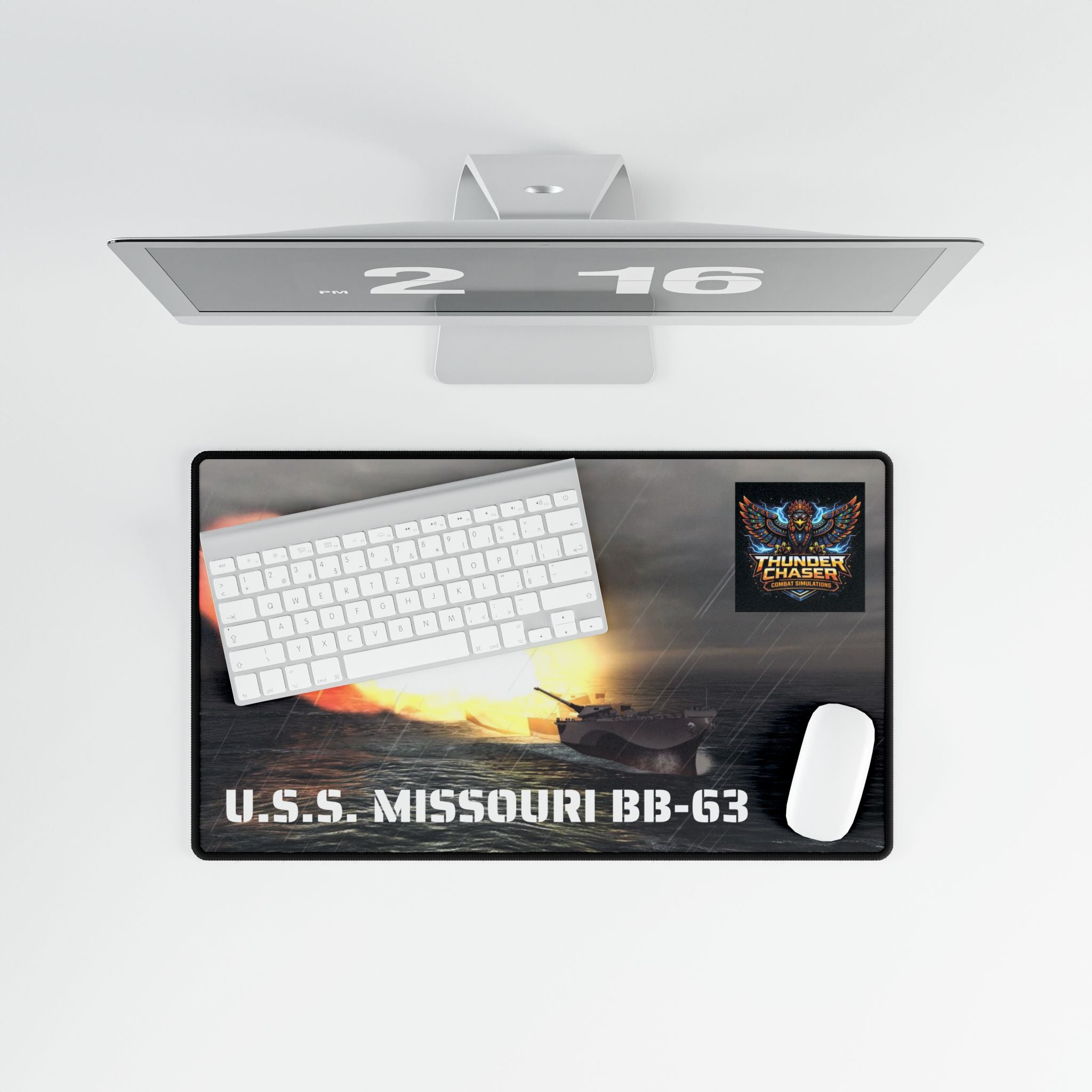 USS Missouri BB-63 Battleship Desk Mat – Thunder Chaser Combat Simulation Gaming Mouse Pad