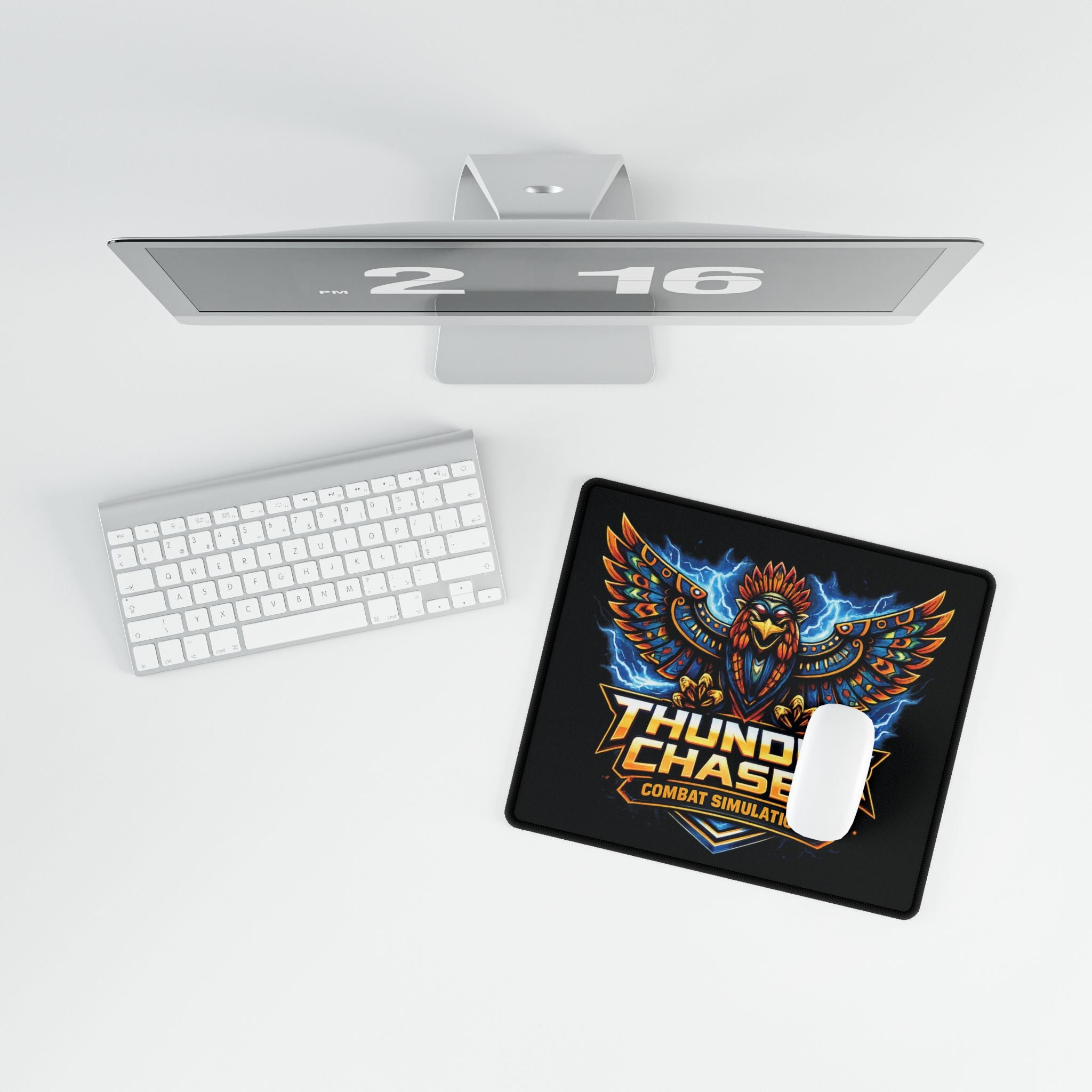 Thunder Chaser Combat Simulations Desk Mat | Thunderbird Gaming Mouse Pad 31.5×15.5"