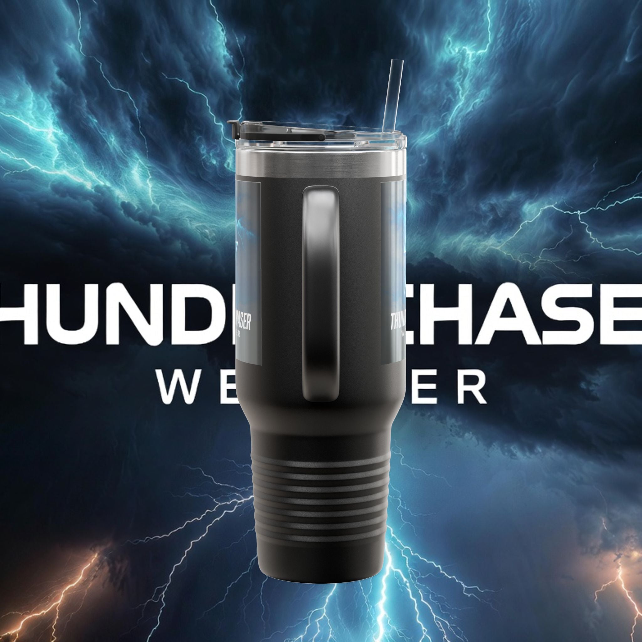 Thunder Chaser Weather 40oz Insulated Travel Mug — Storm Logo Tumbler