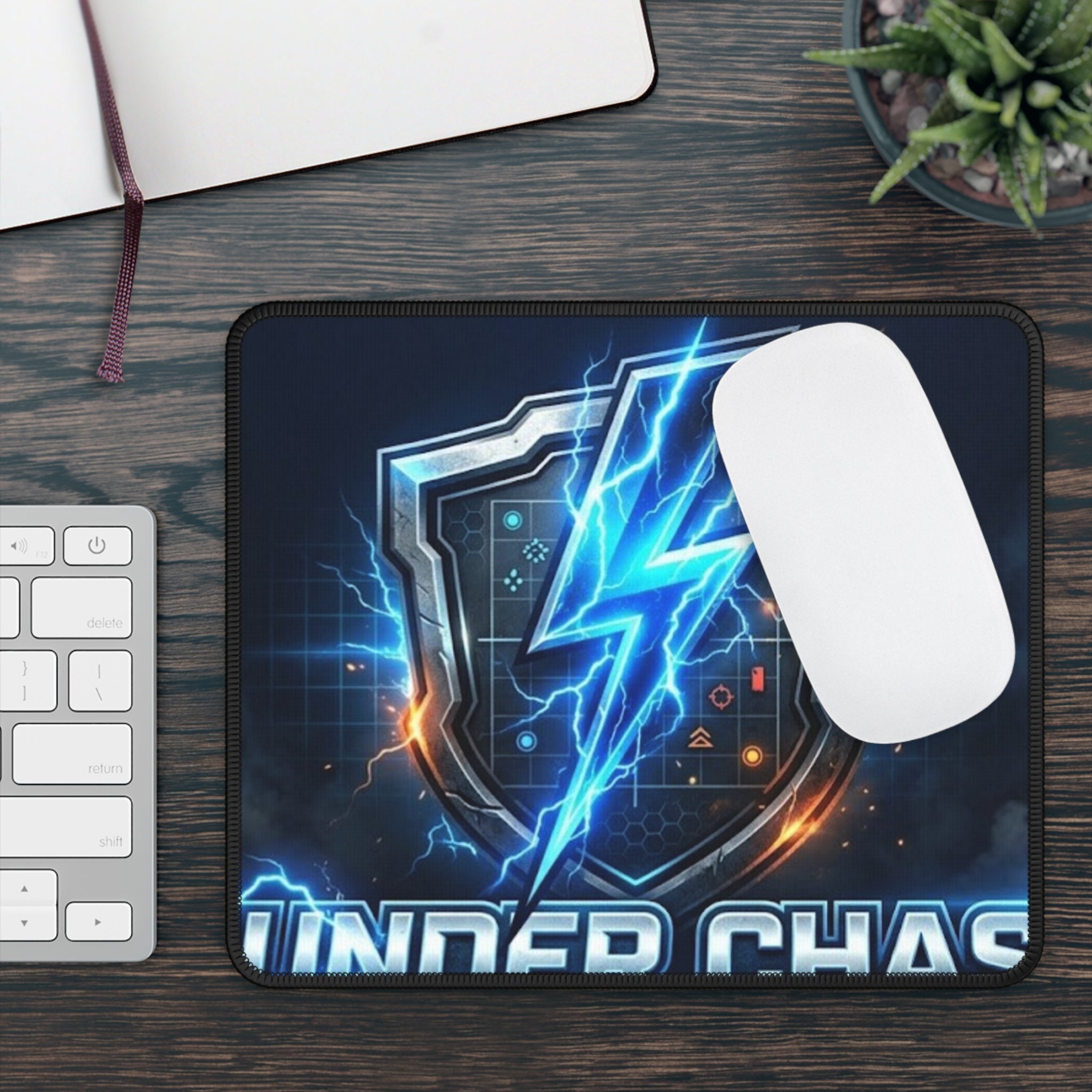 Thunder Chaser Strategy Gaming Mouse Pad | Lightning Shield Esports Desk Mat 9"×7"