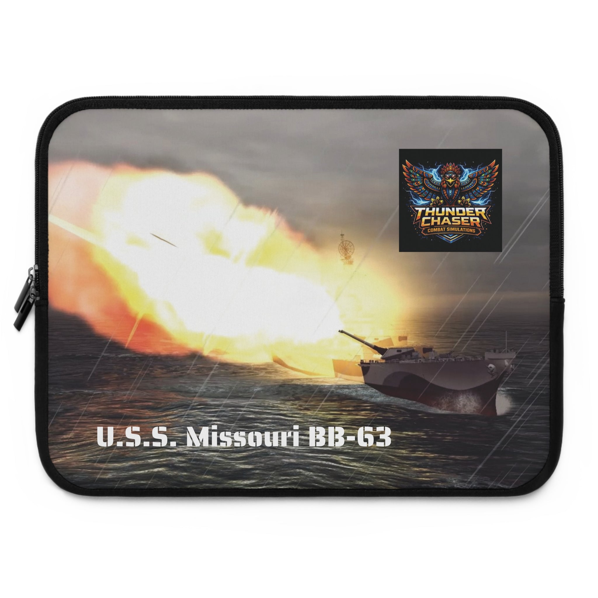 USS Missouri Laptop Sleeve — Thunder Chaser Combat Simulations Design