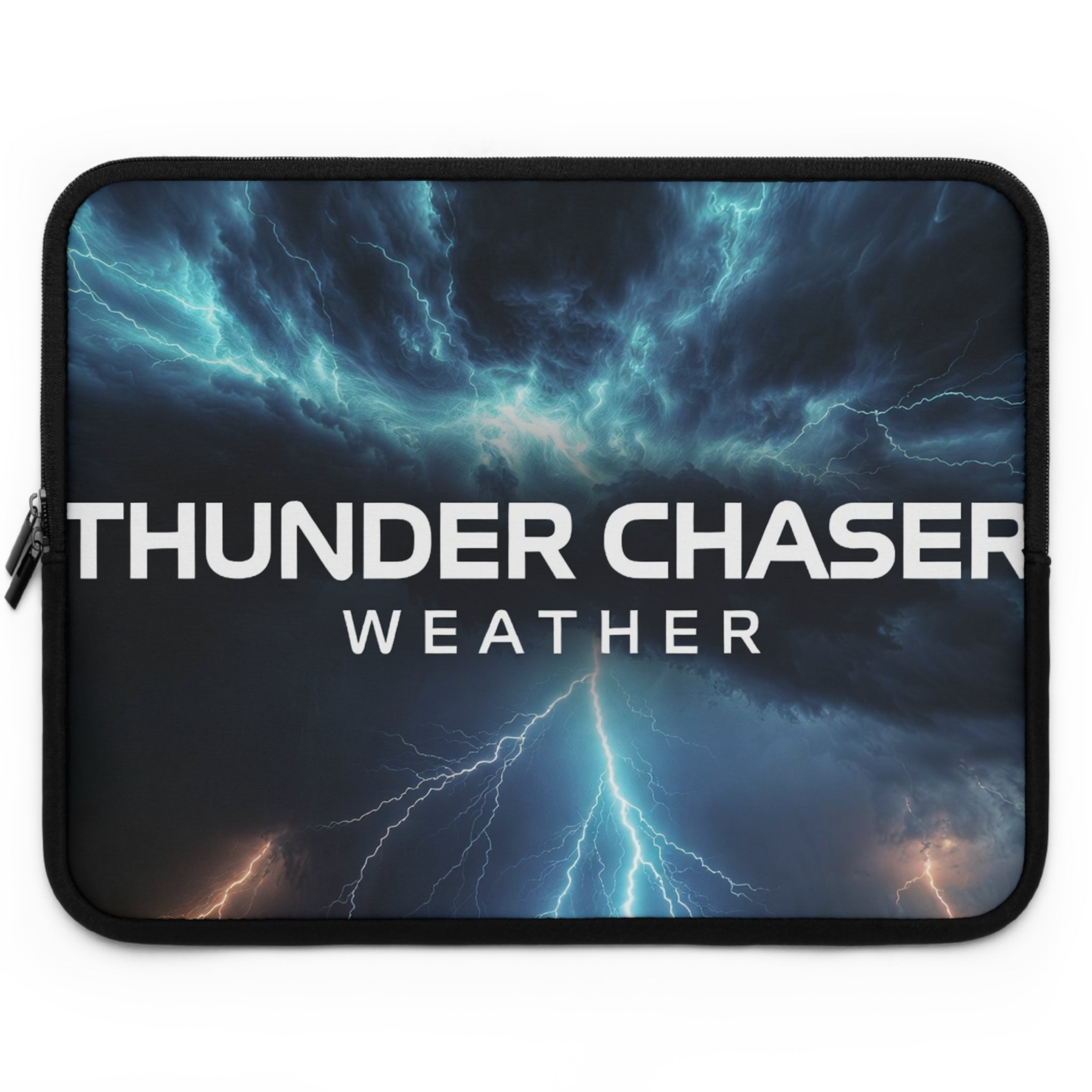 Thunder Chaser Weather Laptop Sleeve — Storm Lightning Weather Design