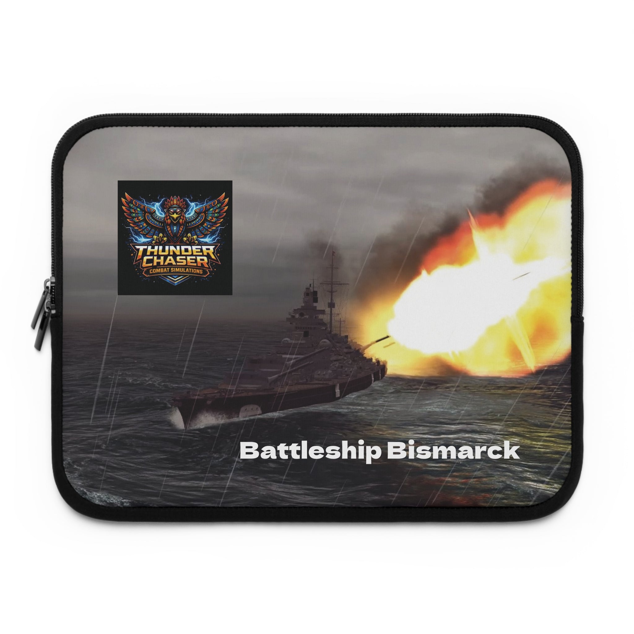 Battleship Bismarck Laptop Sleeve — Thunder Chaser Combat Simulations Design
