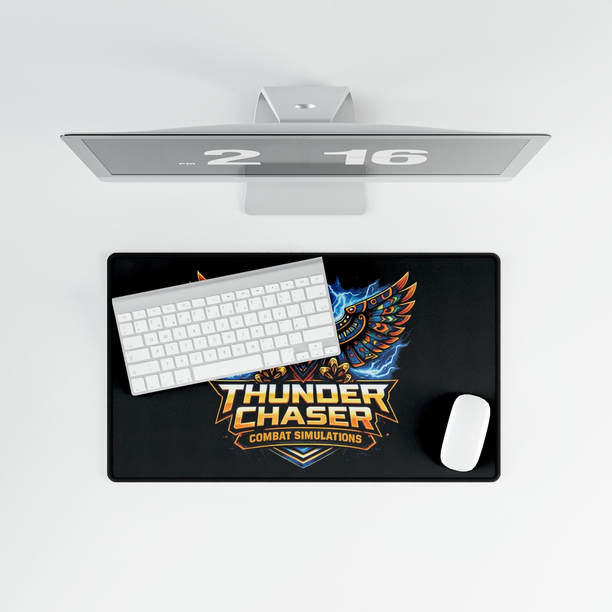 Thunder Chaser Combat Simulations Desk Mat | Thunderbird Gaming Mouse Pad 31.5×15.5"