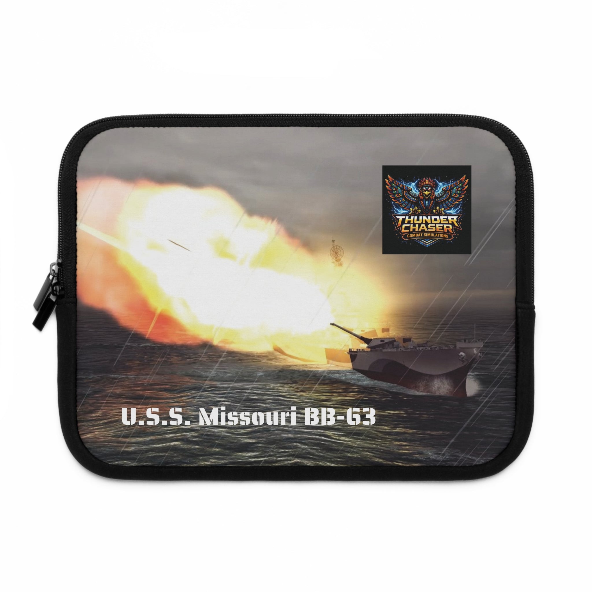 USS Missouri Laptop Sleeve — Thunder Chaser Combat Simulations Design