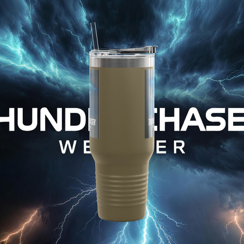 Thunder Chaser Weather 40oz Insulated Travel Mug — Storm Logo Tumbler