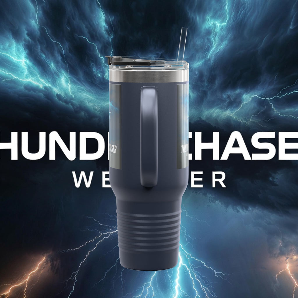 Thunder Chaser Weather 40oz Insulated Travel Mug — Storm Logo Tumbler
