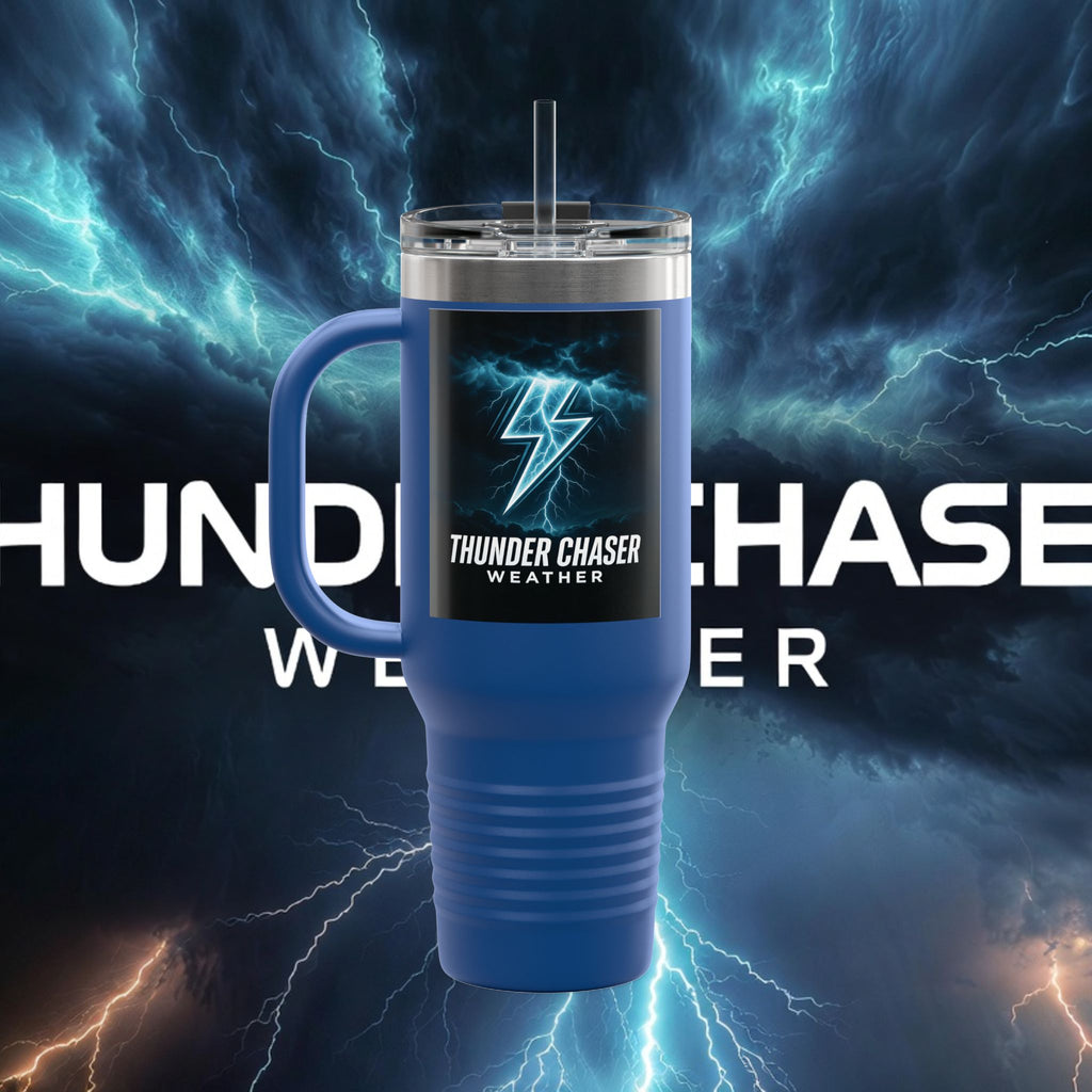 Thunder Chaser Weather 40oz Insulated Travel Mug — Storm Logo Tumbler