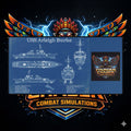 USS Arleigh Burke Blueprint Desk Mat — Military Navy Ship Gaming Mouse Pad