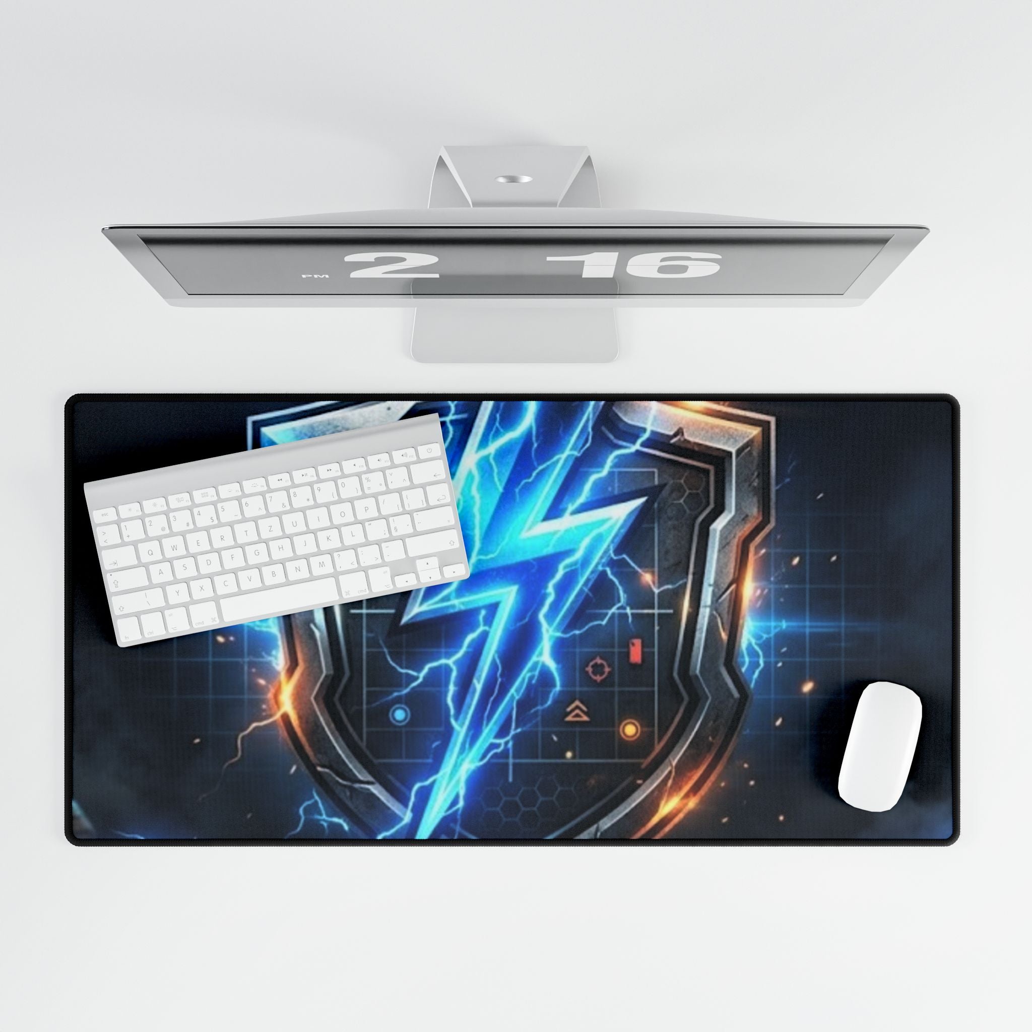 Thunder Chaser Strategy Gaming Desk Mat | Strategy Shield RGB Mouse Pad 31.5×15.5"
