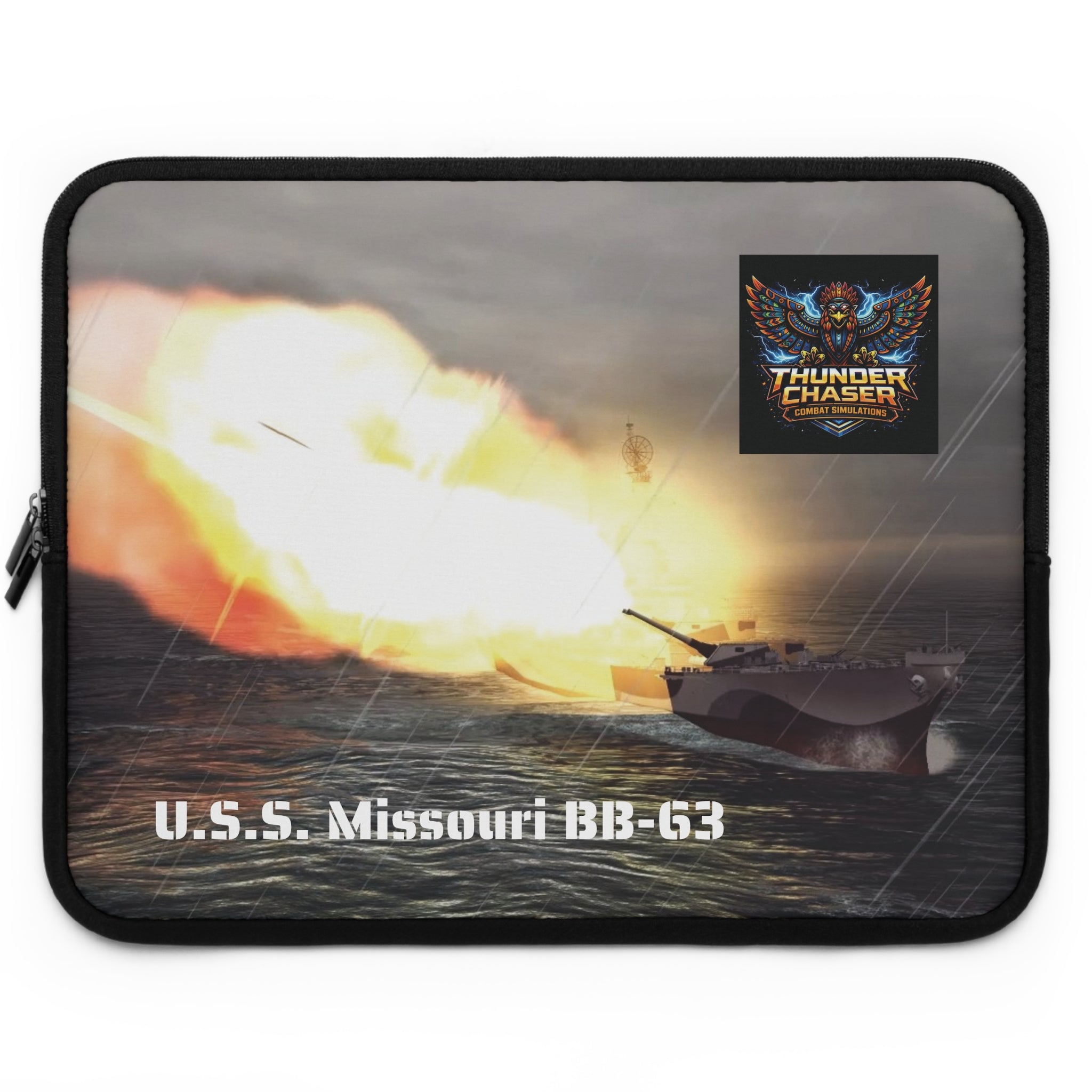 USS Missouri Laptop Sleeve — Thunder Chaser Combat Simulations Design