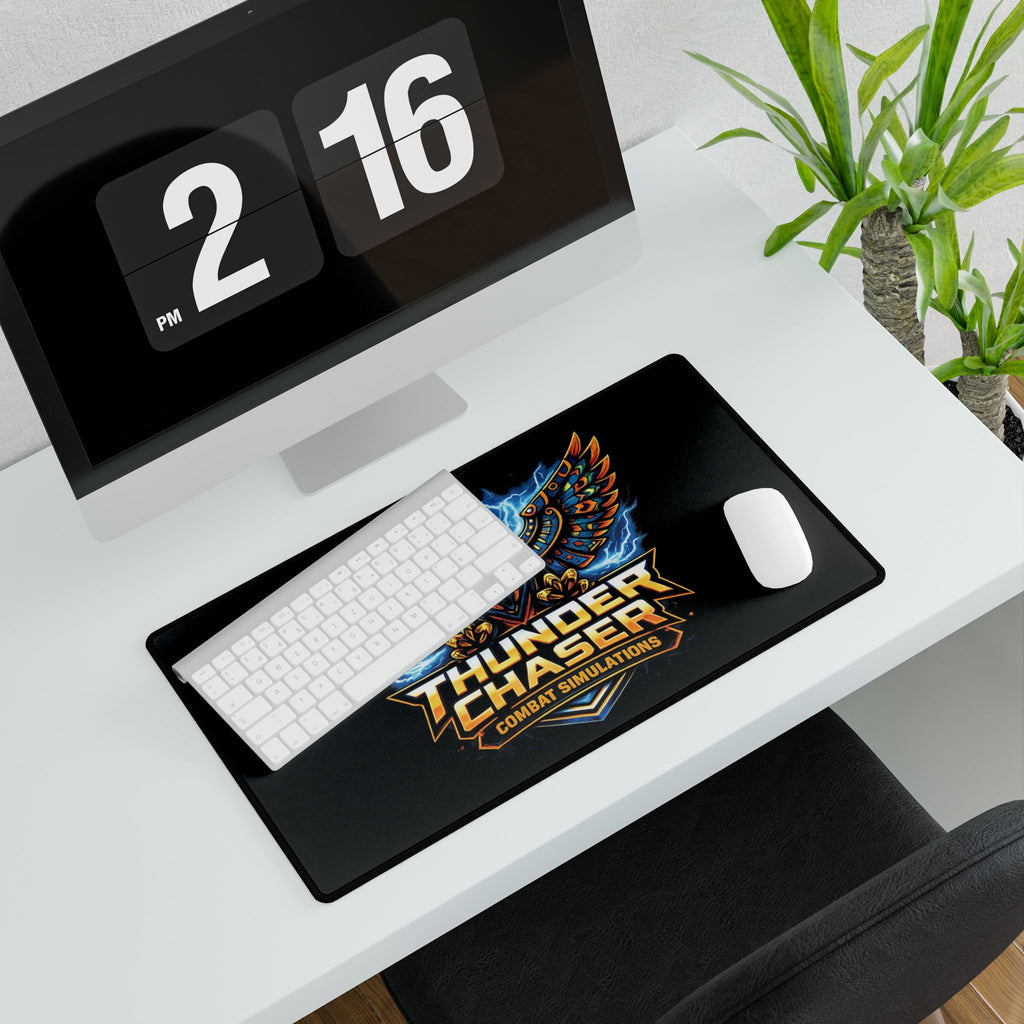 Thunder Chaser Combat Simulations Desk Mat | Thunderbird Gaming Mouse Pad 31.5×15.5"