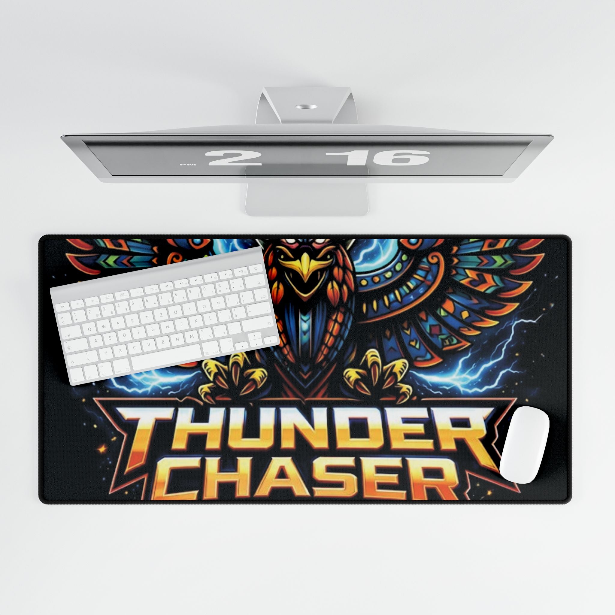 Thunder Chaser Combat Simulations Desk Mat | Thunderbird Gaming Mouse Pad 31.5×15.5"