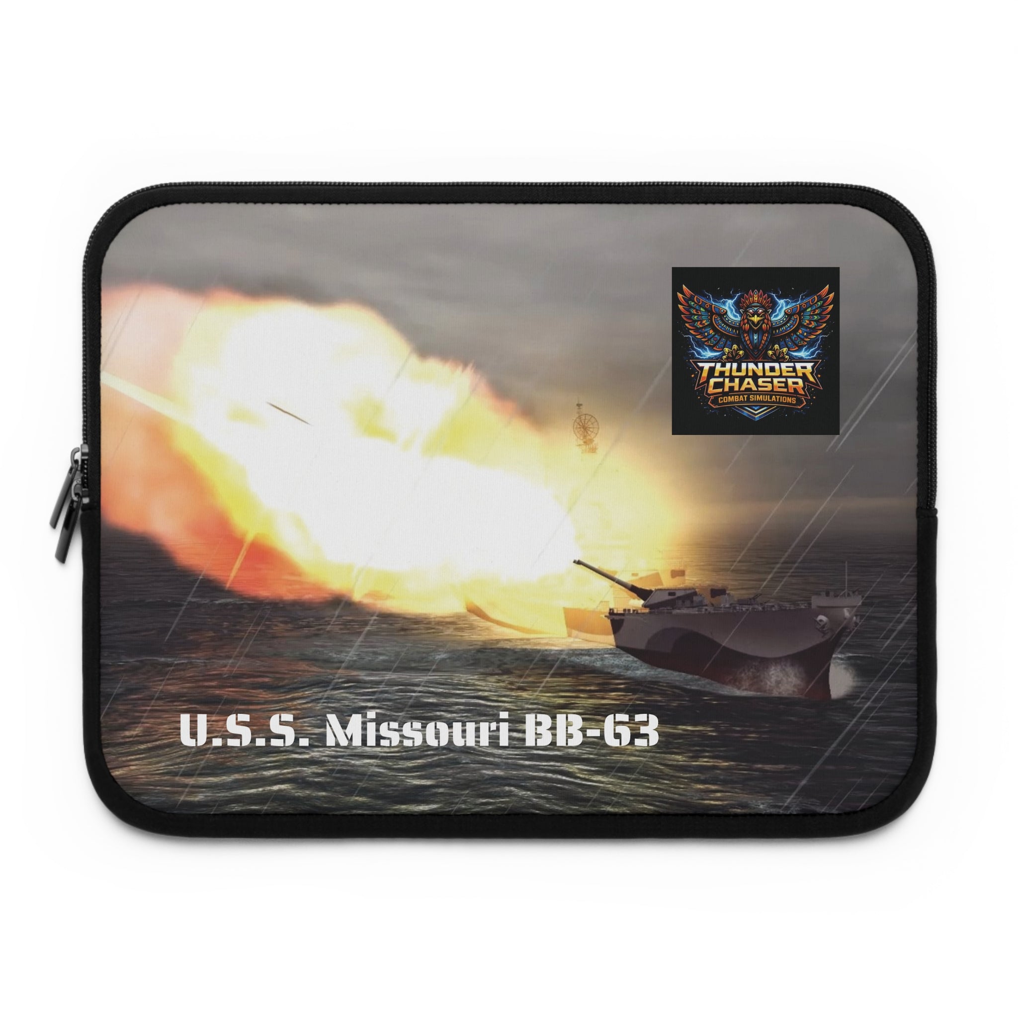 USS Missouri Laptop Sleeve — Thunder Chaser Combat Simulations Design