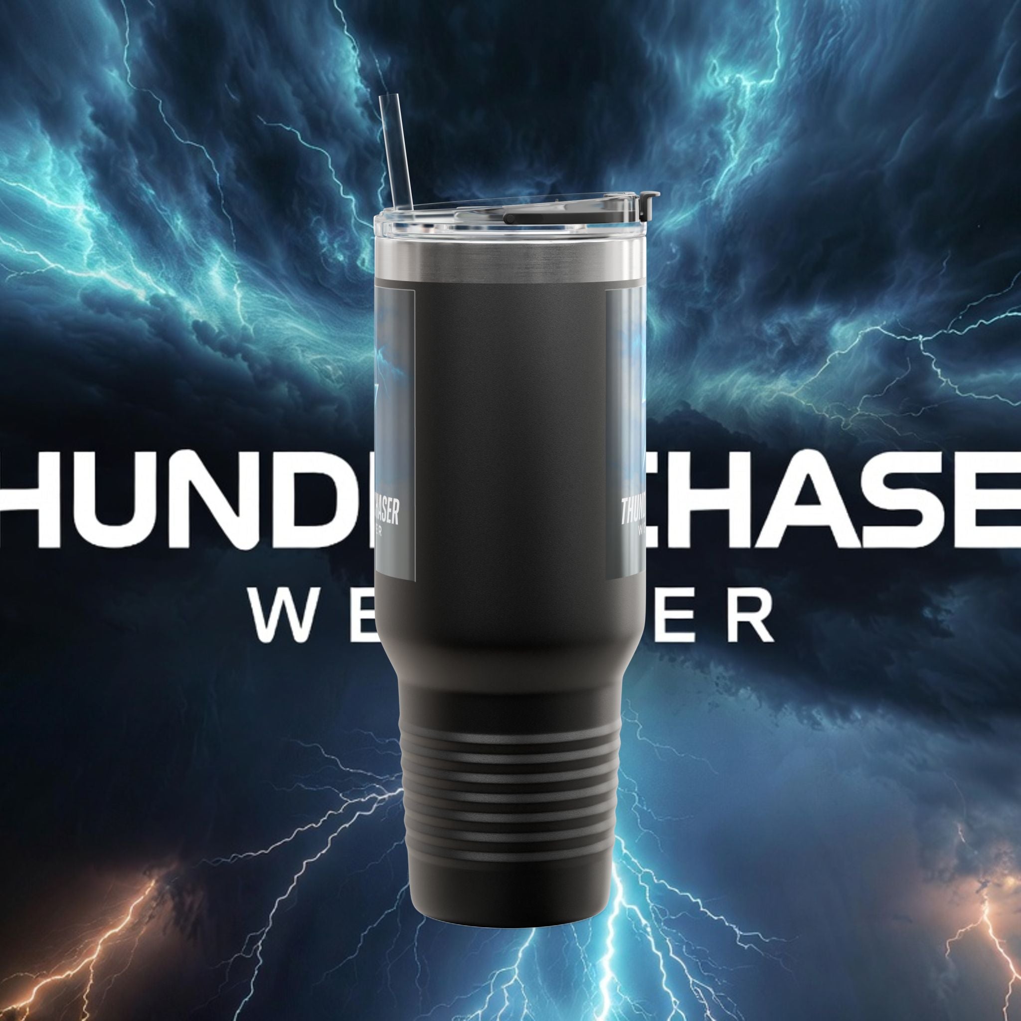 Thunder Chaser Weather 40oz Insulated Travel Mug — Storm Logo Tumbler